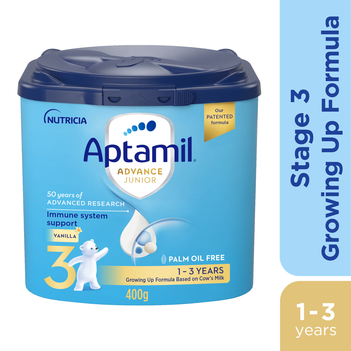 Aptamil Advance Junior Stage 3 Growing Up Formula Vanilla Flavour From 1-3 Years 400 g