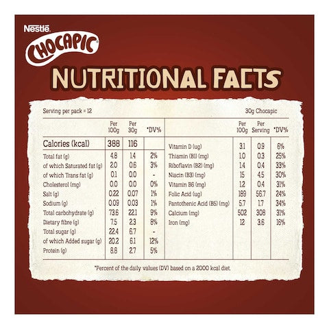 Nestle Chocapic Chocolate Breakfast Cereal 375g