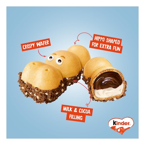 Kinder Happy Hippo Biscuits With Double Cream Filling 21g Pack of 5