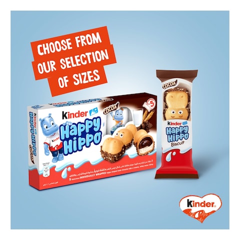 Kinder Happy Hippo Biscuits With Double Cream Filling 21g Pack of 5