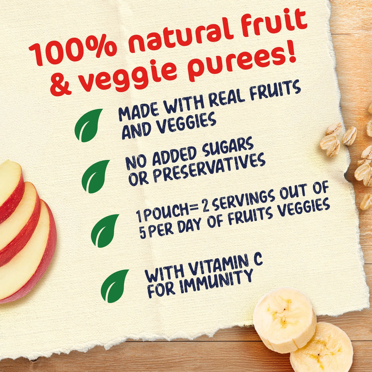 Cerelac Banana, Apple & Oats, 100% Natural Fruits, No Added Sugar, From 6 Months, Puree Pouch 90g