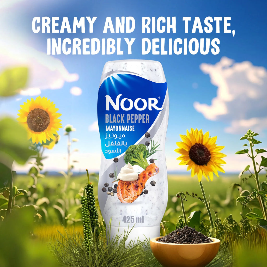 Noor Black Pepper Mayonnaise | 425ml Squeezy Bottle