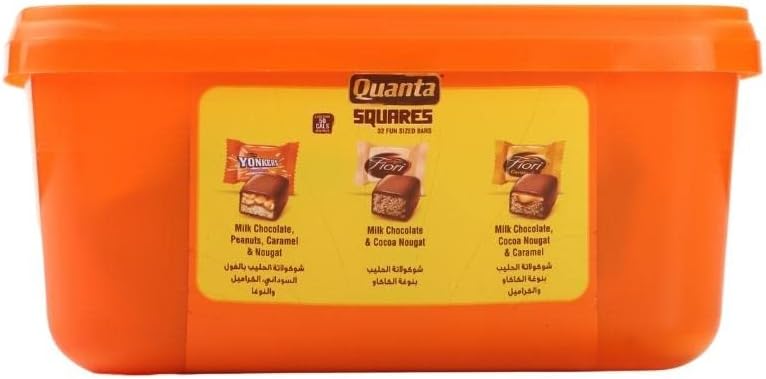 Quanta Squares Assorted Filled Bars Coated in Rich Creamy Milk Chocolate - 32 Fun Sized Bars