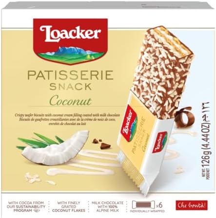 Loacker Patisserie Snack Coconut 21G, Pack Of 6