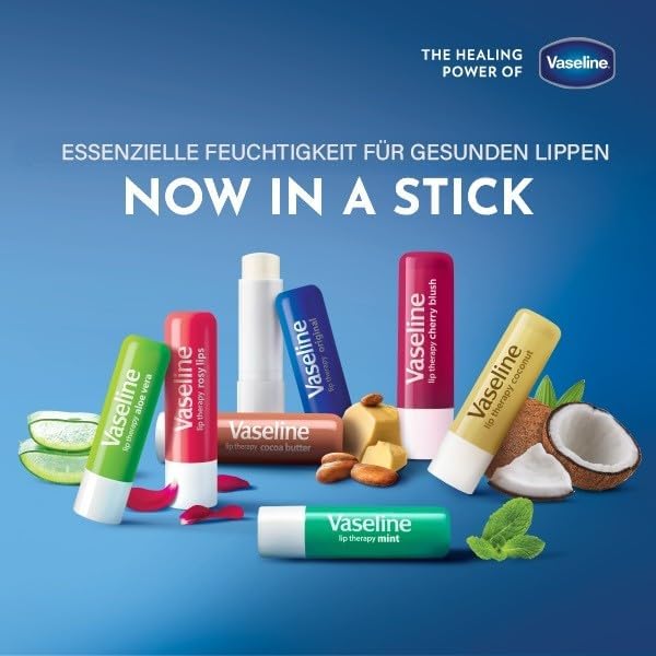Vaseline Lip Therapy Rosy Lips Lip Balm With Pure Jelly & Light Rose Tint For Soft & Pink Lips| Nourishes & Protects Lips| Non-greasy Lip Moisturizer for Naturally Tinted Lips| 4.8 gm