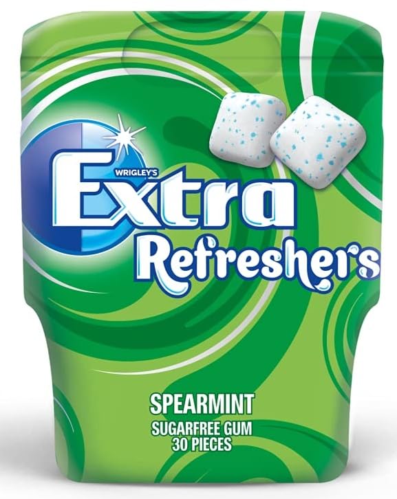 Wrigley's Extra Refreshers Spearmint Flavor Perfect For Freshening Breath Sugar-Free Chewing Gum 67gm