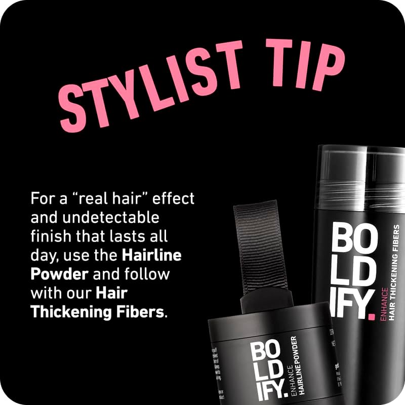 BOLDIFY Hairline Powder, Instantly Conceals Hair Loss and Fills In Receding Hairlines, and Wide Parts, Stain-Proof 48 Hour Formula for Hair & Beard, Root Concealer & Gray Hair Coverage (Light Brown)