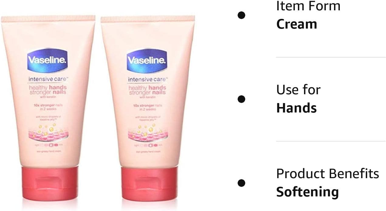 Vaseline Intensive Care Healthy Hands Stronger Nails Hand Cream (75ml, Pack of 2)