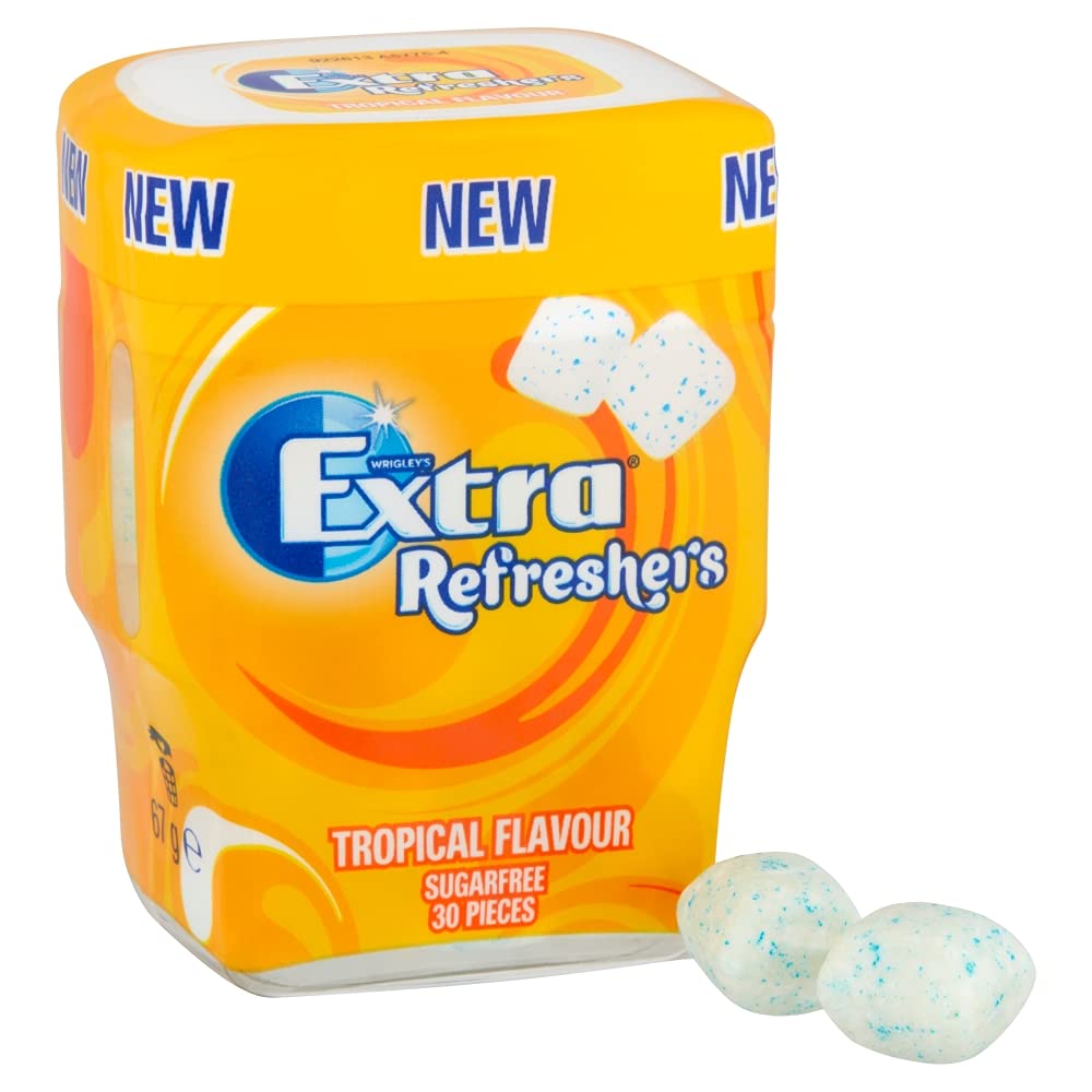 Wrigley's Extra Refreshers Chewing Gum, Tropical Flavour, Pack of 30