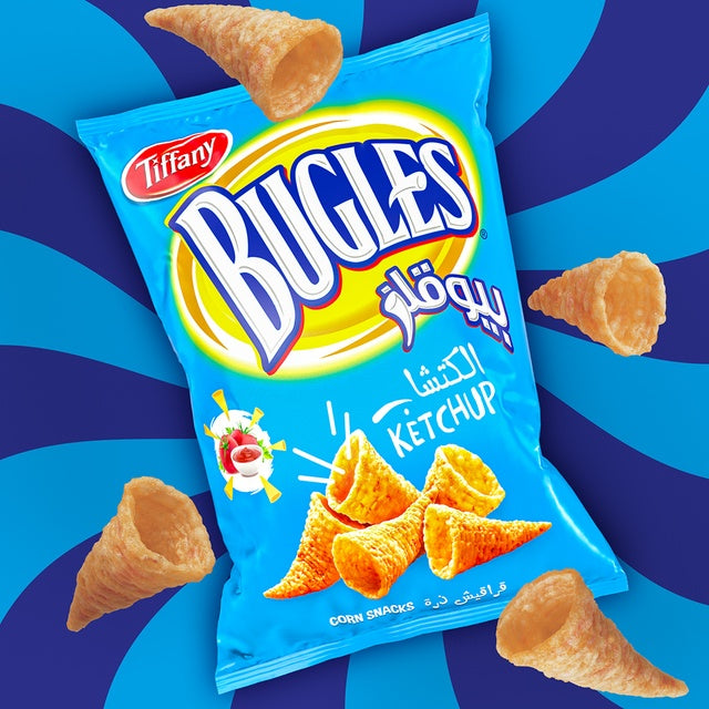 Tiffany Bugles Ketchup Flavored Crispy Corn Snacks (22 Pack x 10.5g)