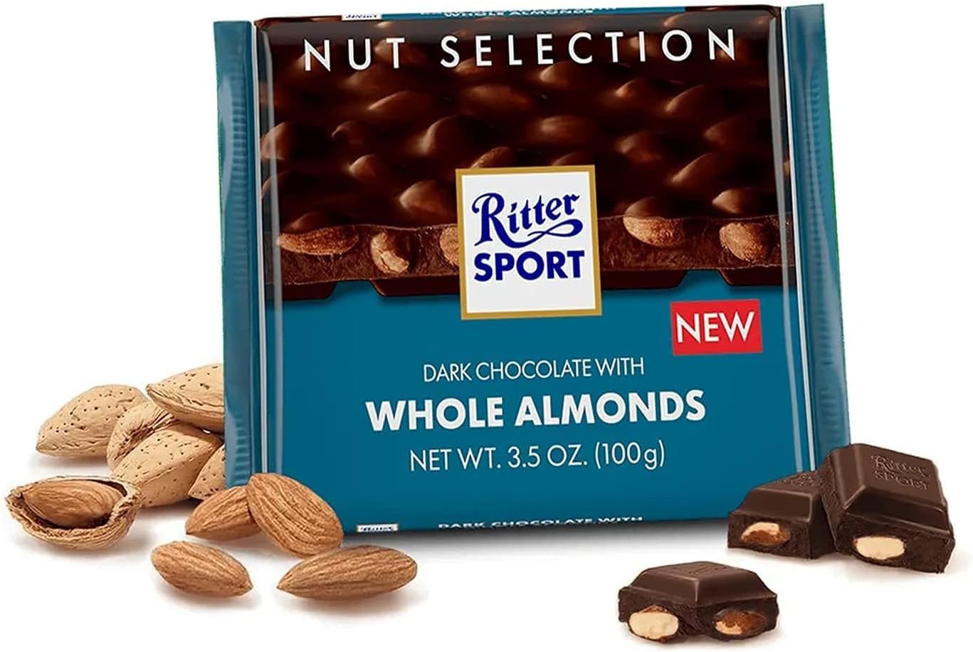 Ritter Sport Dark Whole Almond Chocolate, 100 gm