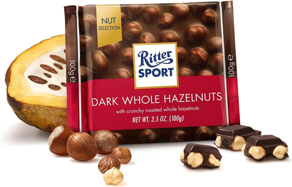 Ritter Sport Dark Whole Hazelnuts, 100 Gm