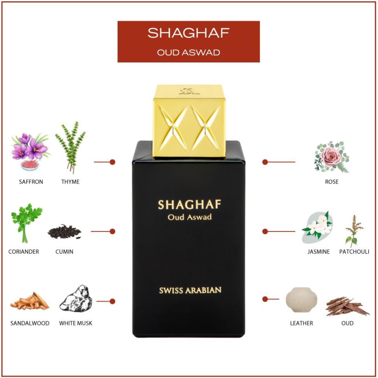 Swiss Arabian Shaghaf Oud Aswad Unisex Eau De Parfum 75ml