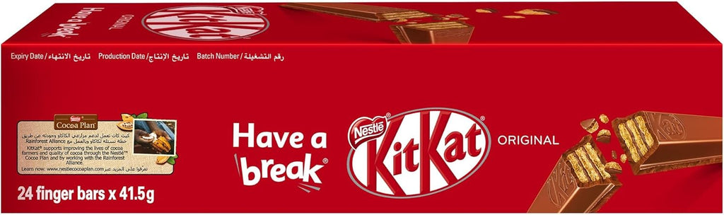 KitKat Nestle 4 Finger Milk Chocolate Wafer Bar 36.5 (24 Bars)