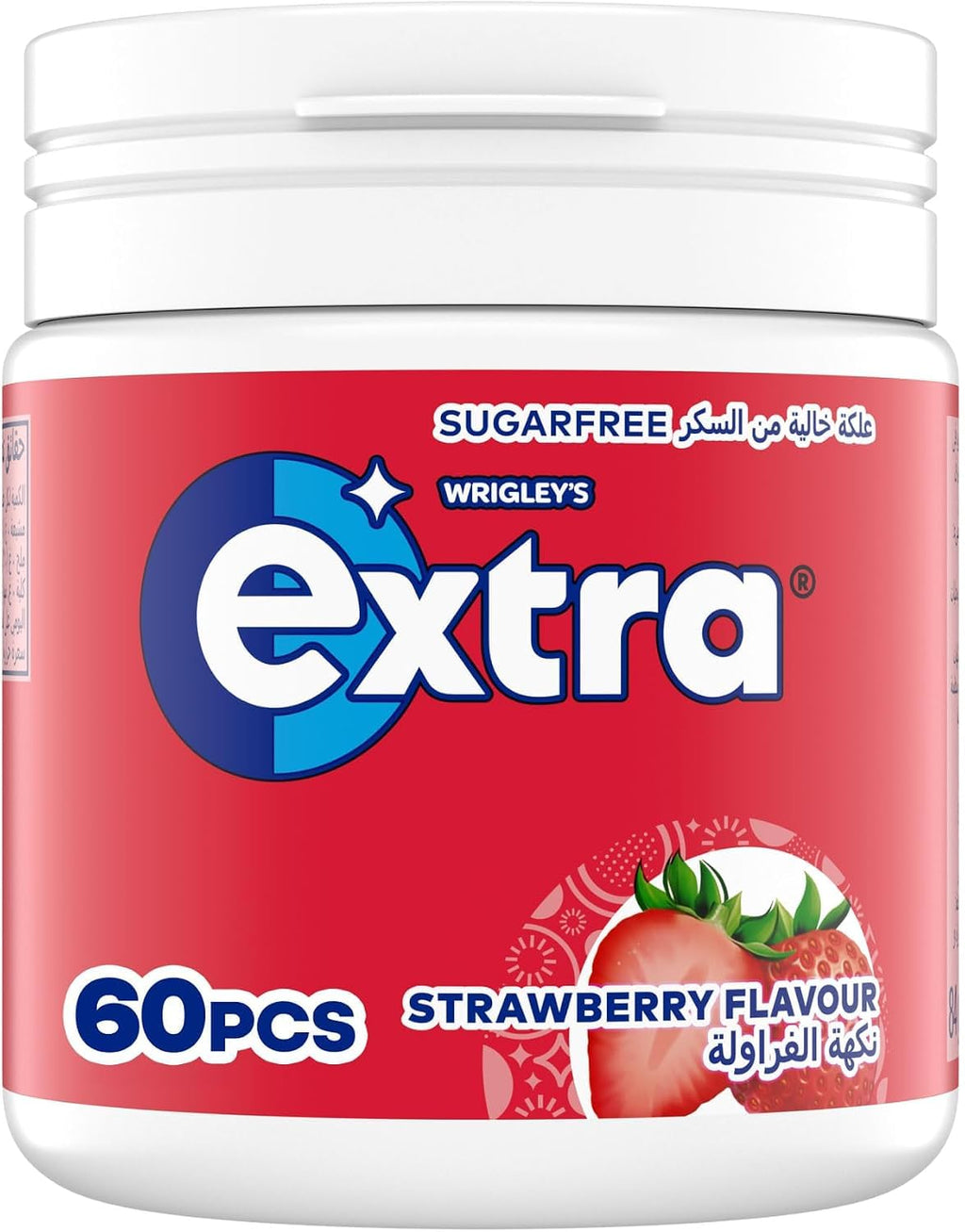 Wrigley's Extra Strawberry Flavour Sugarfree Chewing Gum, 60 Pellets Long-Lasting Taste, Vegetarian (84g)