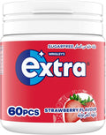 Wrigley's Extra Strawberry Flavour Sugarfree Chewing Gum, 60 Pellets Long-Lasting Taste, Vegetarian (84g)