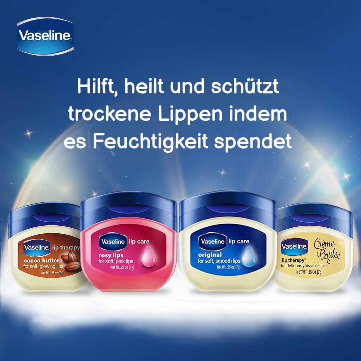 Vaseline Lip Therapy Lip Balm Mini, Rosy Lips | Lip Repair in a Container for ed, Dry Lip | Travel Size 0.5 Oz (Pack of 2)
