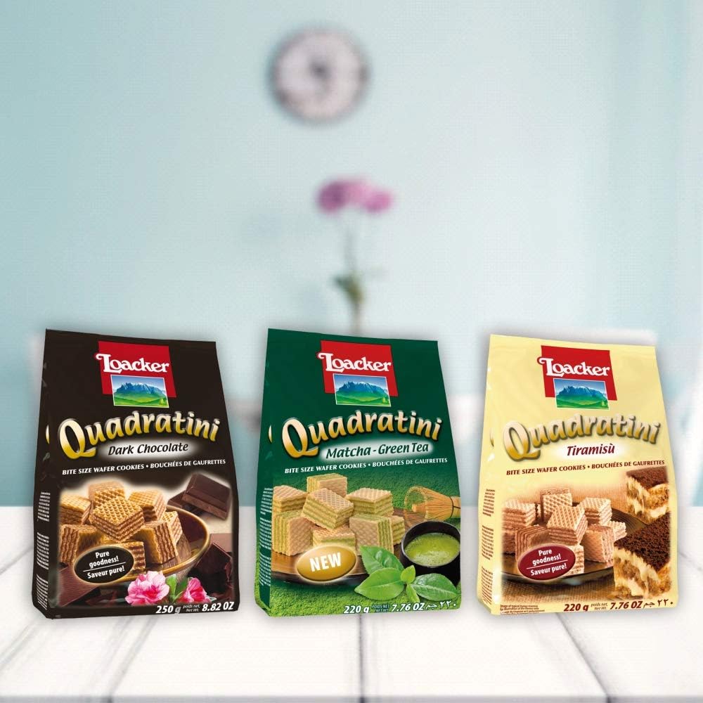 Loacker Quadratini Napolitaner Bite Size Wafer Cookies 250g