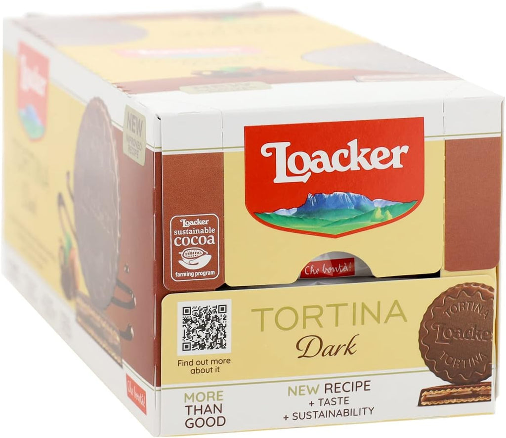 Loacker Tortina Dark Chocolate, 21 g x 24 Packs