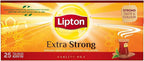 Lipton Extra Strong Black Tea – 25 Tea Bags, Rich & Robust Flavor, 55g