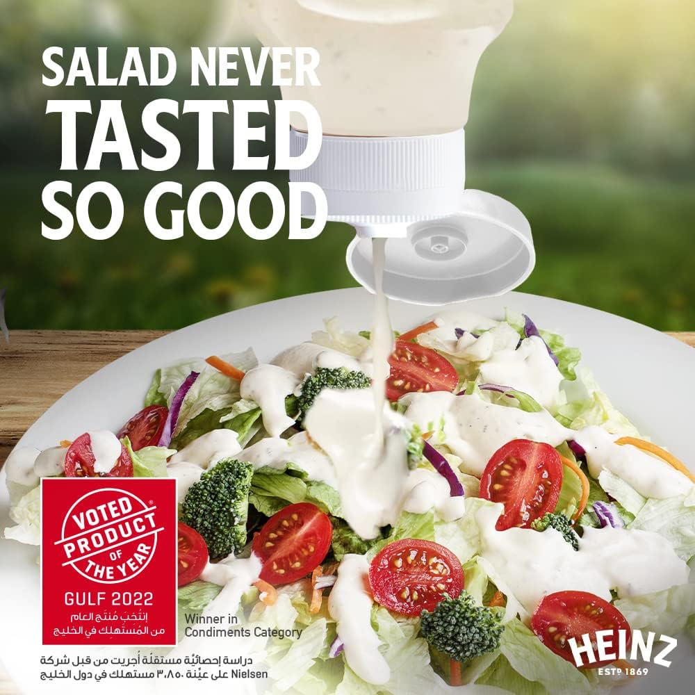 Heinz Original Ranch Salad Dressing Top Down Squeezy Bottle 400ml