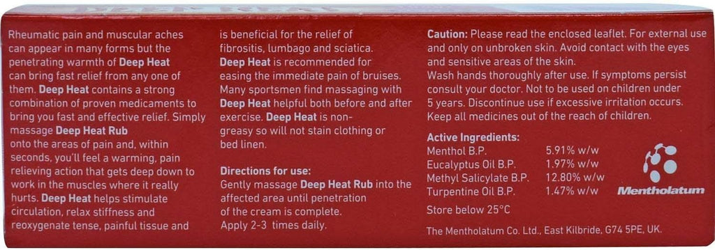 Mentholatum Deep Heat Fast Relief Rub 100 g