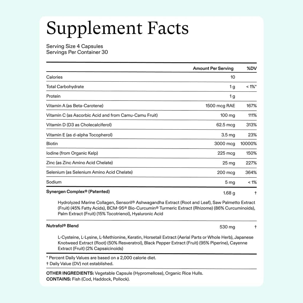 Nutrafol Hair Loss Thinning Supplement Hair Vitamin for Women,120 Capsules