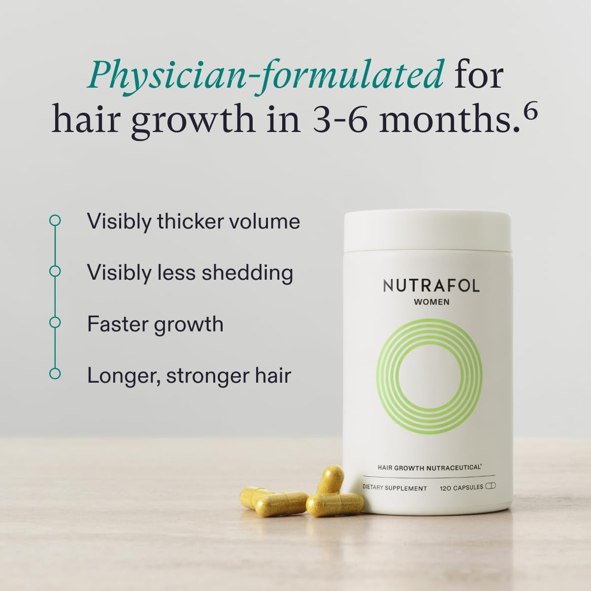 Nutrafol Hair Loss Thinning Supplement Hair Vitamin for Women,120 Capsules