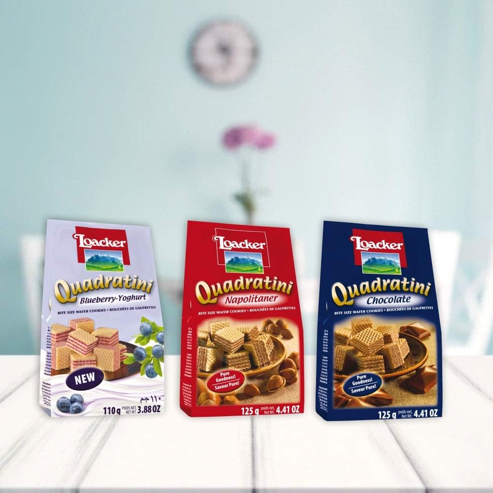 Loacker Quadratini Vanilla Wafer, 125 Gm