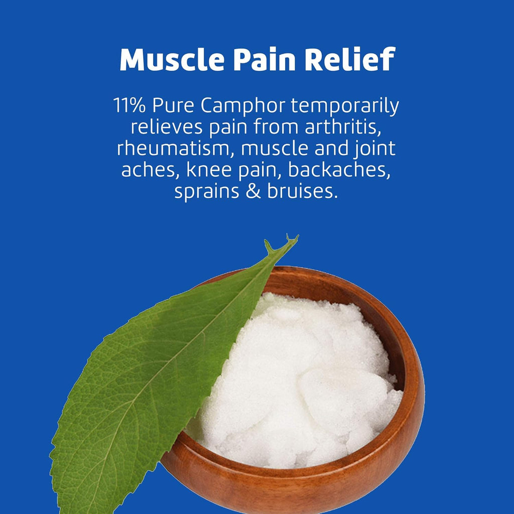 De La Cruz Pain Relief Cream - Maximum Strength Muscle and Joint Camphor Ointment, 2.5oz(70.9g)