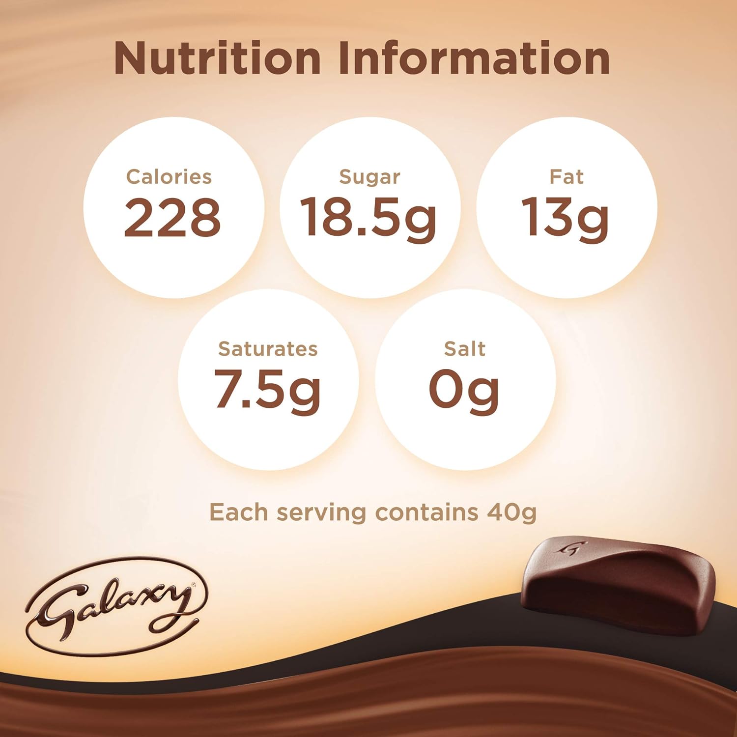 Galaxy Smooth Dark Chocolate Bars, 40g x 24