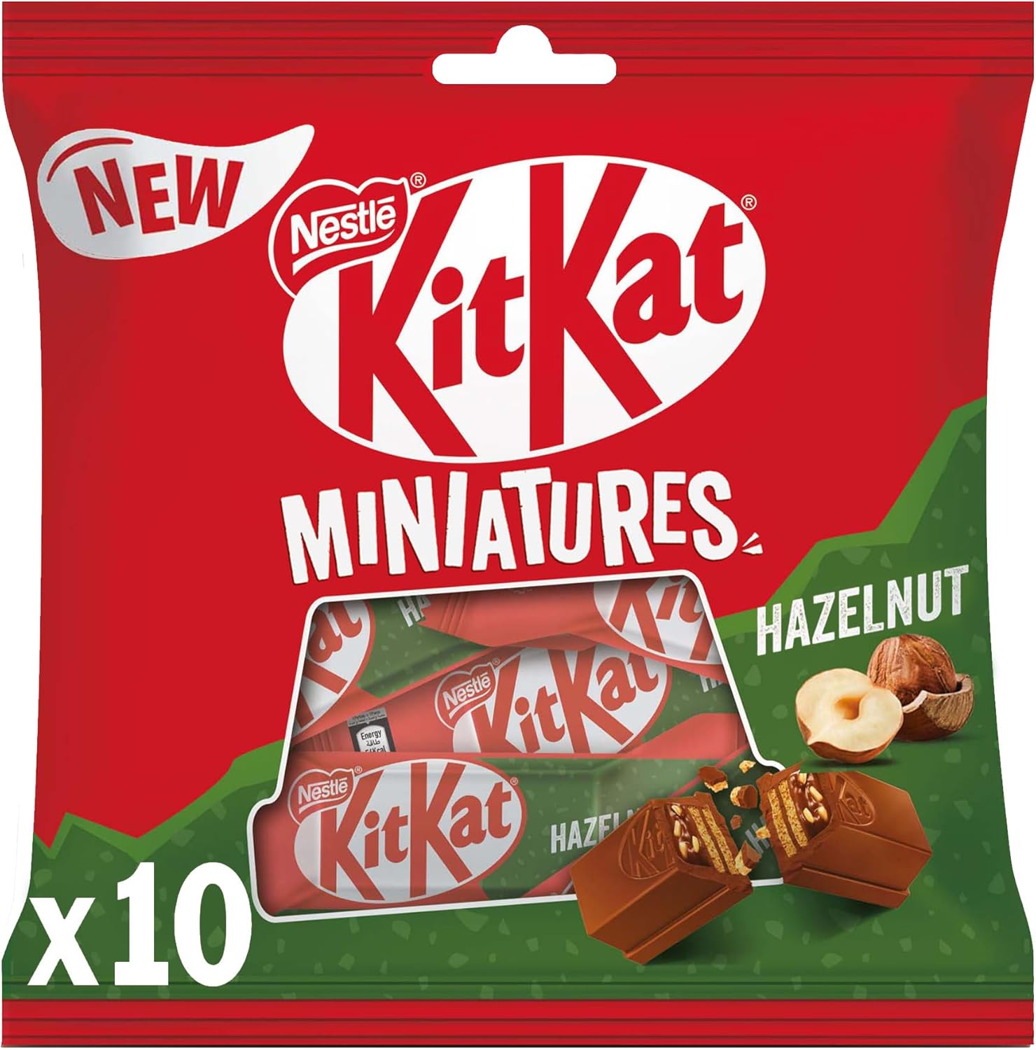 KitKat Nestle Miniatures Crispy Wafer Finger Covered With Hazelnut Chocolate 107g