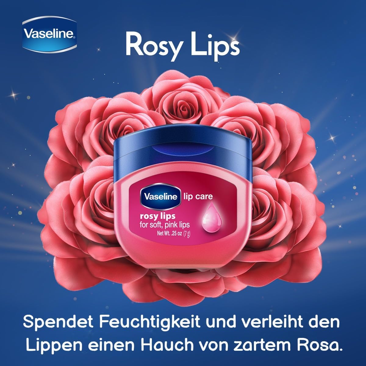Vaseline Lip Therapy Lip Balm Mini, Rosy Lips | Lip Repair in a Container for ed, Dry Lip | Travel Size 0.5 Oz (Pack of 2)