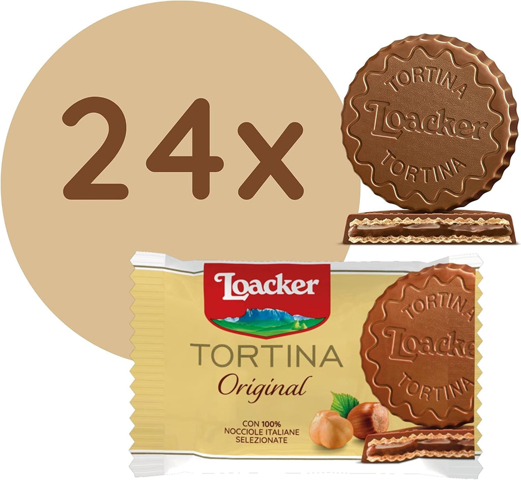 Loacker Original Milk Tortina Wafers, 21 g (Pack Of 24)