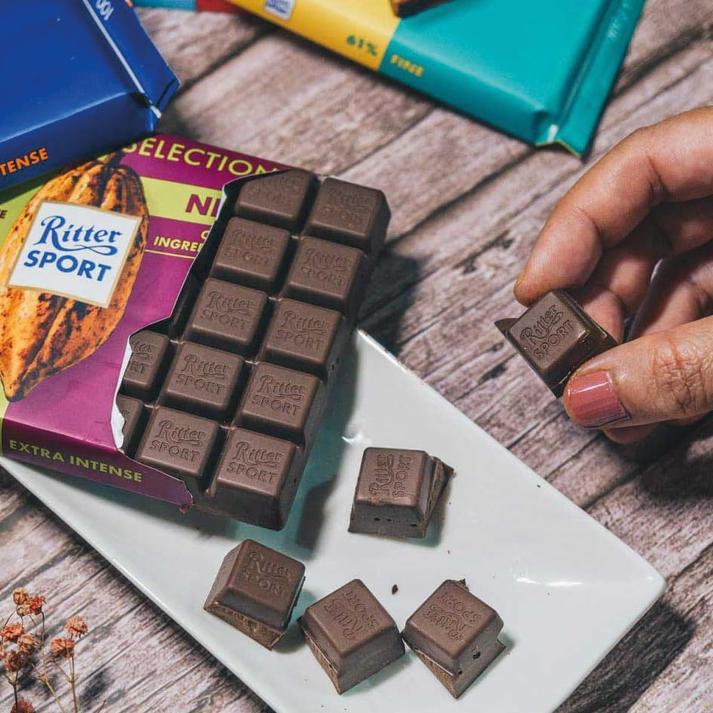 Ritter Sport Dark Whole Almond Chocolate, 100 gm