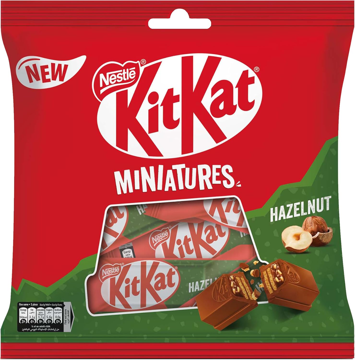 KitKat Nestle Miniatures Crispy Wafer Finger Covered With Hazelnut Chocolate 107g