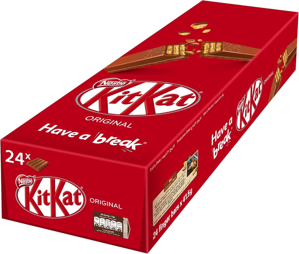 KitKat Nestle 4 Finger Milk Chocolate Wafer Bar 36.5 (24 Bars)
