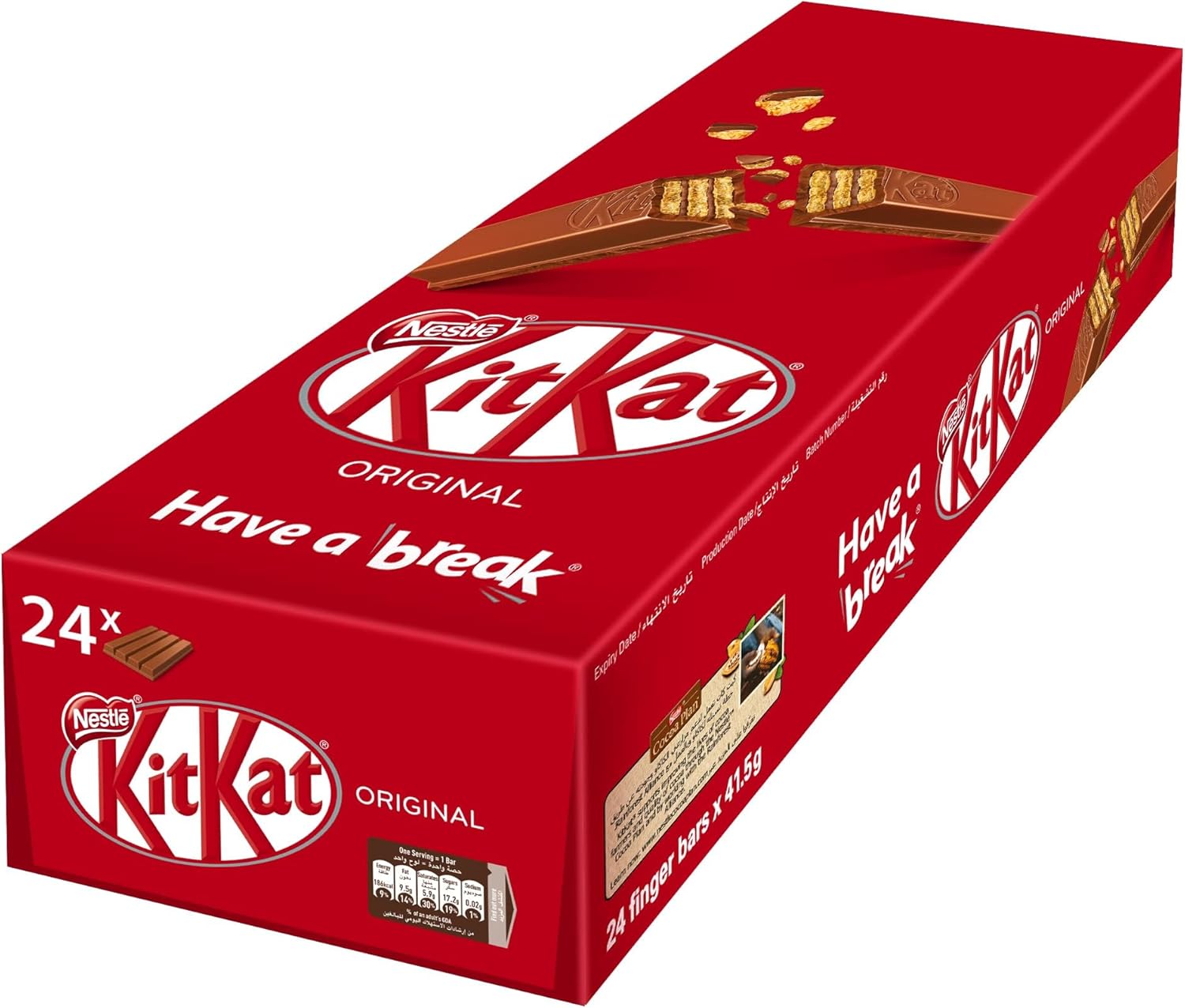KitKat Nestle 4 Finger Milk Chocolate Wafer Bar 36.5 (24 Bars)