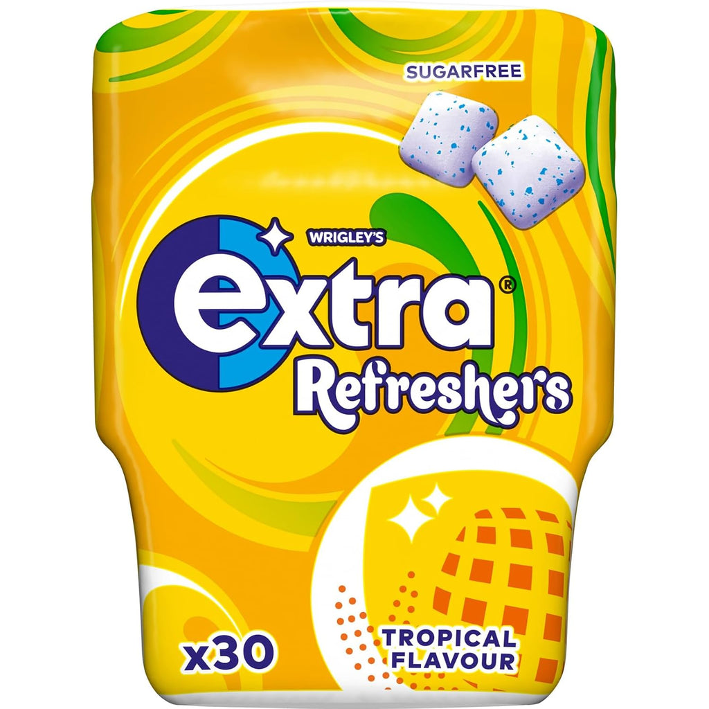 Wrigley's Extra Refreshers Chewing Gum, Tropical Flavour, Pack of 30