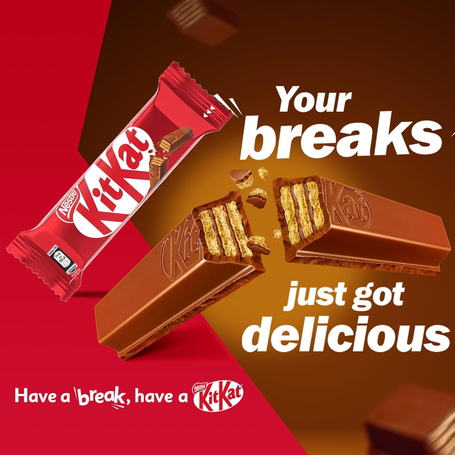 KitKat Nestle 2 Finger Chocolate Value Pack, 17.7g Pack of 8