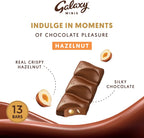 Galaxy Chocolate Minis Hazelnut Mini Chocolate Bars, Share Moments of Chocolate Pleasure with a Smooth and Silky Galaxy Chocolate Infused with Pieces of Hazelnut, 13 Bars x 162.5g