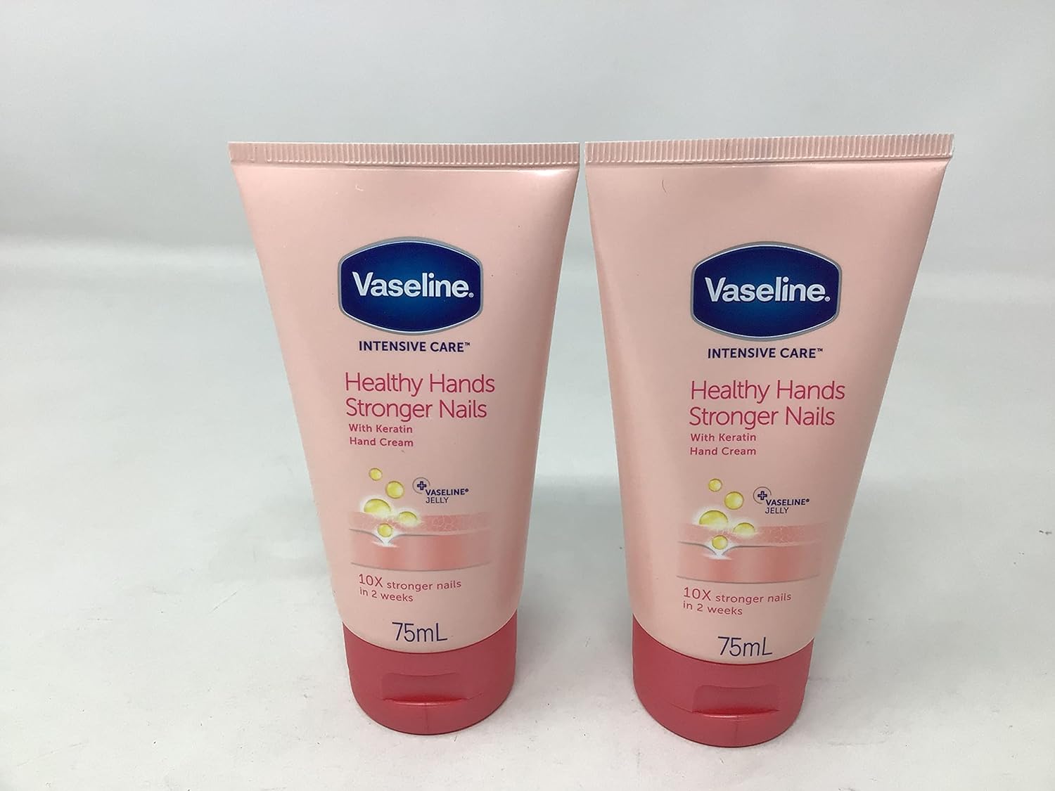 Vaseline Intensive Care Healthy Hands Stronger Nails Hand Cream (75ml, Pack of 2)