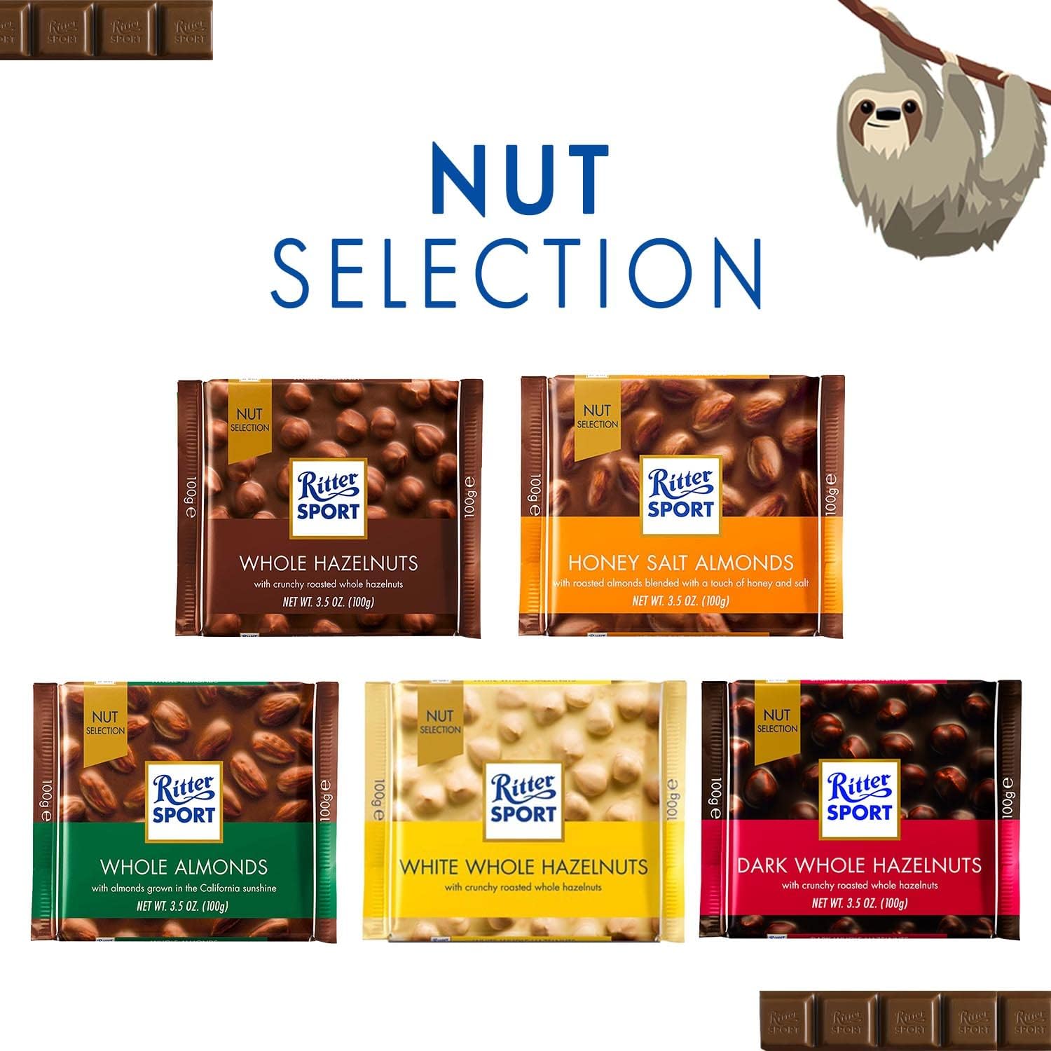 Ritter Sport Dark Whole Hazelnuts, 100 Gm