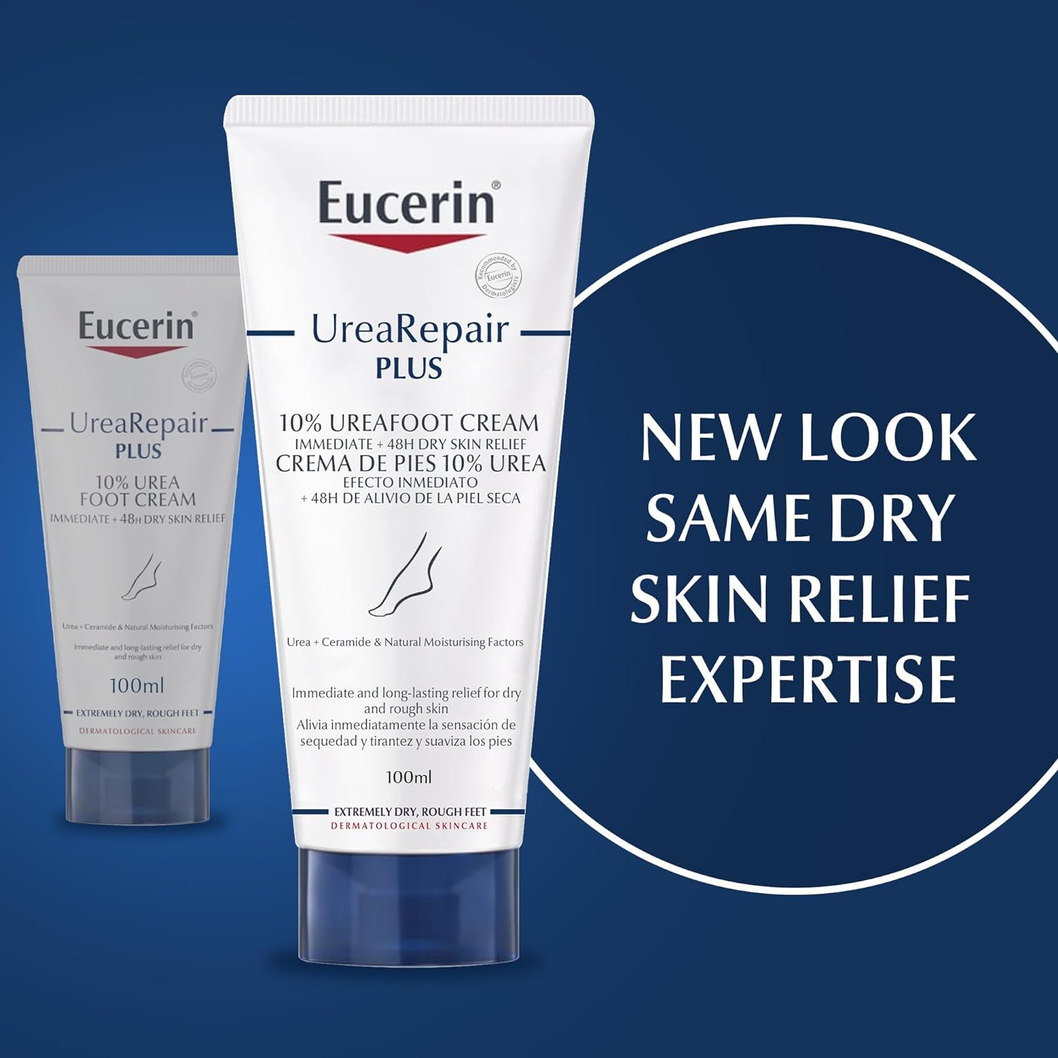 Eucerin UreaRepair Plus 10% Urea Foot Cream with Ceramide, Smoothes Callouses and Thickened Heels, Feet Care for Very Dry Skin, Suitable for Mature & Diabetic Skin, 100ml