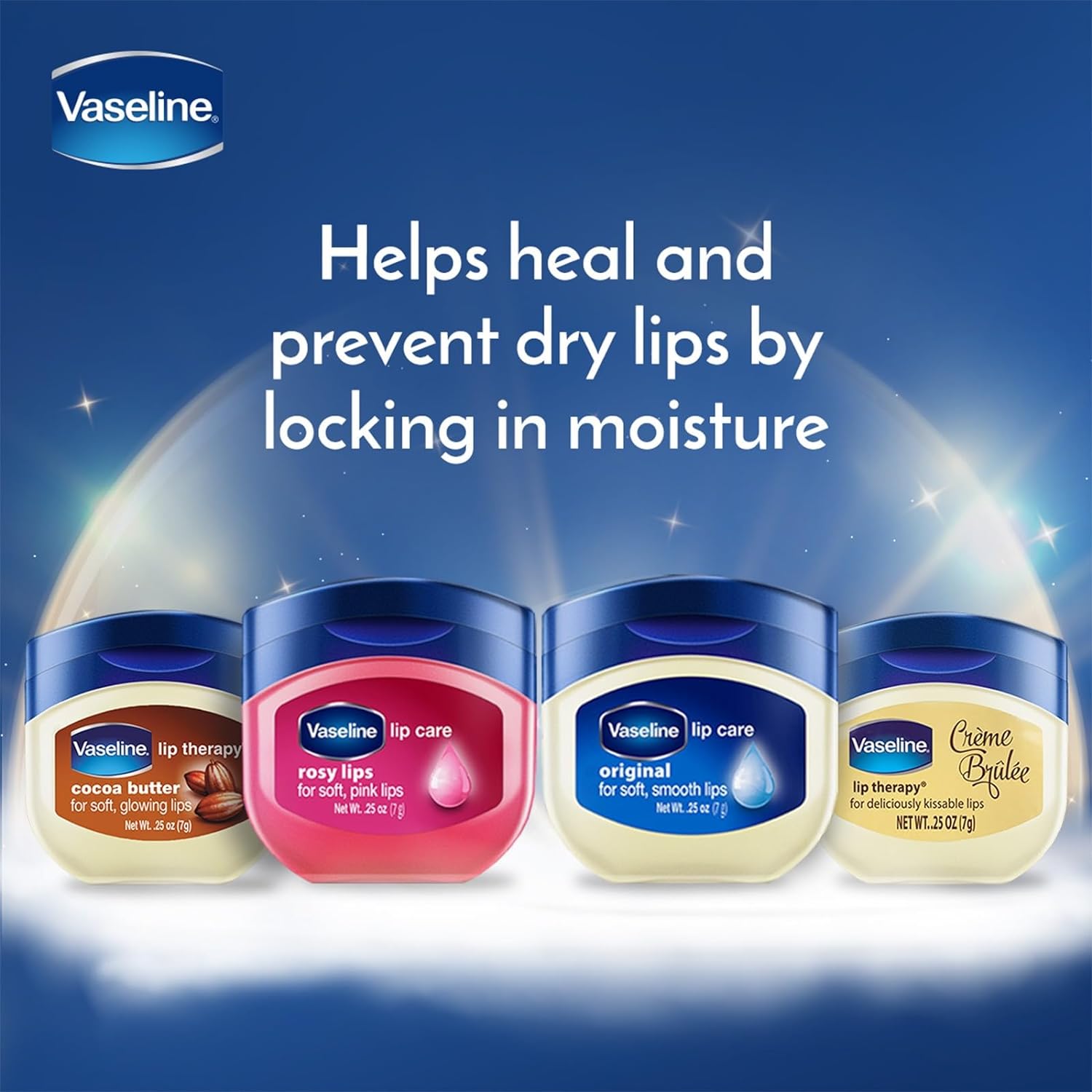 Vaseline Lip Care Crème Brulee Lip Balm Tub With Pure Jelly & Crème Brulee For Deliciously Kissable Lips| Nourishes & Protects Lips| Non-greasy Lip Moisturizer for Naturally Tinted Lips| 7 gm