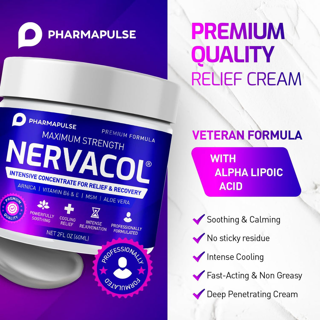 Pure Sciences Neuropathy Nerve Pain Relief Cream - Maximum Strength Relief Cream for Foot, Hands, Legs, Toes Includes Arnica, Vitamin B6, Aloe Vera, MSM - 2oz