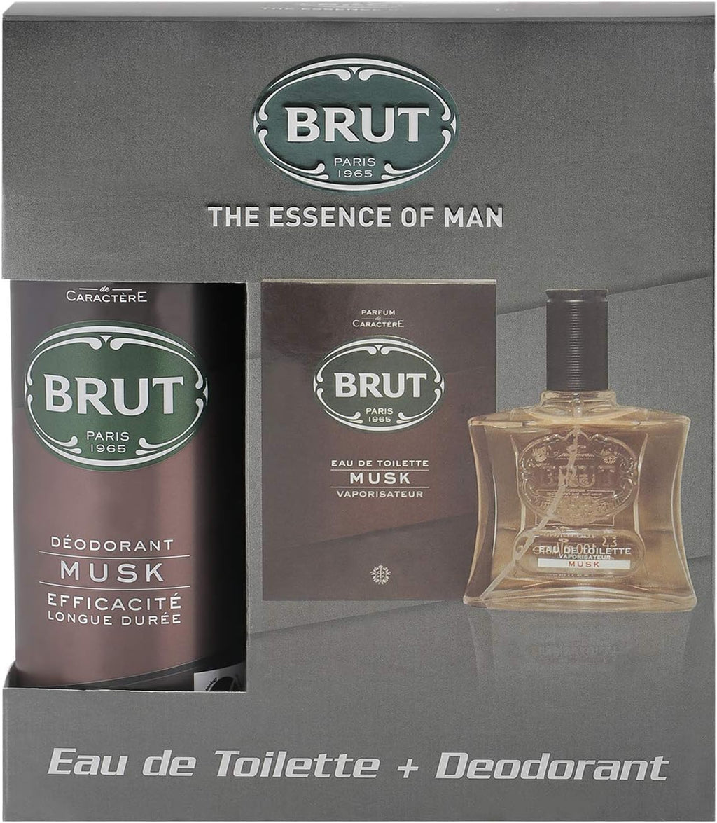 Brut Musk For Men, Eau De Toilette Perfume 100 ML + Deodorant Spray, 200 ML, Combo Pack