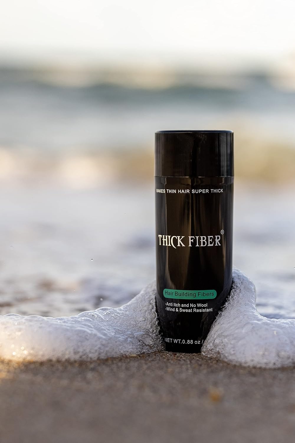 THICK FIBER - Hair Fibers for Thinning Hair (Black) 25g Bottle, Hair Loss concealer for Men & Women