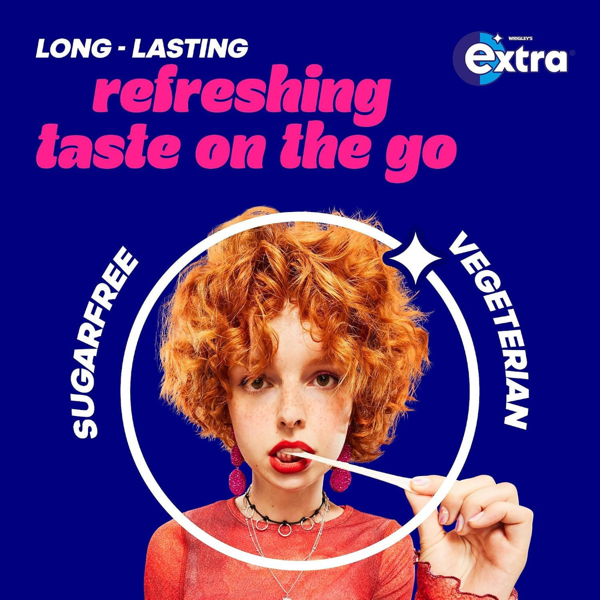 Wrigley's Extra Strawberry Flavour Sugarfree Chewing Gum, 60 Pellets Long-Lasting Taste, Vegetarian (84g)