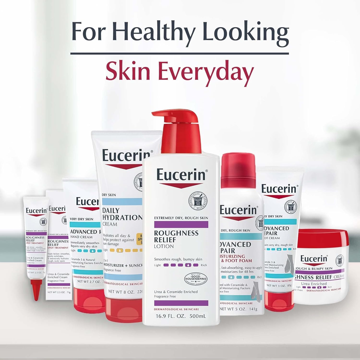 Eucerin Roughness Relief Cream, Fragrance Free Body Cream for Dry Skin, 16 Oz Jar